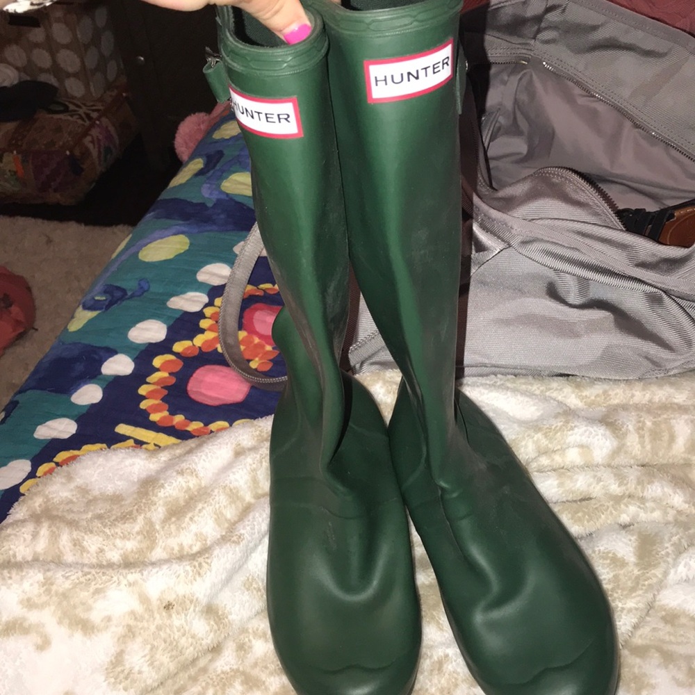 Green hunter tall rainboots